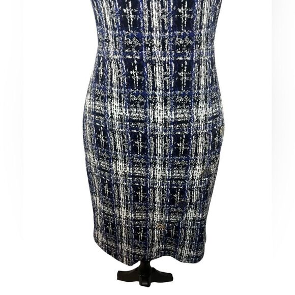 NWOT DKNY TWEED PRINTED‎ ASYMMETRICAL BUTTON PLAID BUSINESS DRESS WOMENS SIZE 2 - Picture 10 of 14